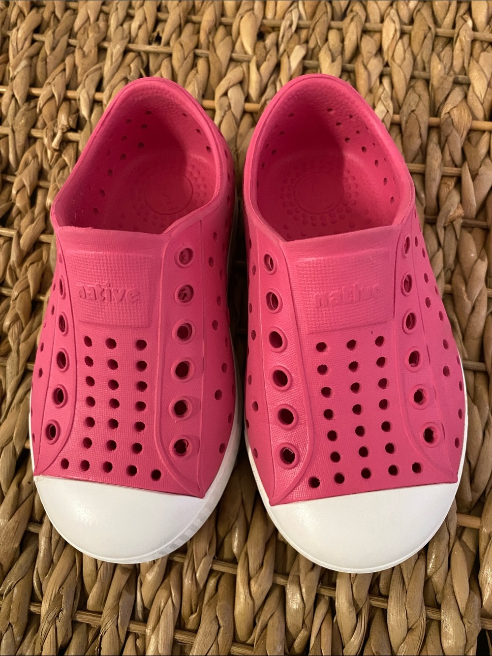 Native Kids Slip-On Water Shoes - Pink with White Toe